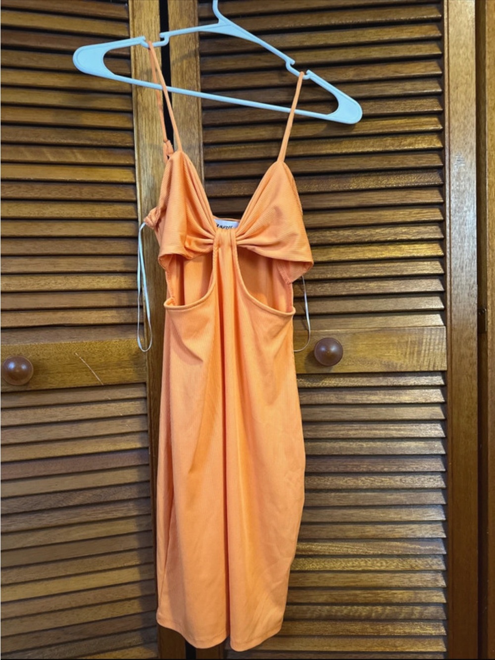 Princess Polly Orange Spaghetti-Strap Cutout Mini Dress